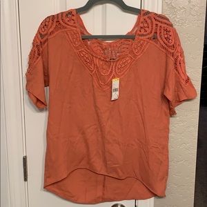 Top with lace/crochet back and sleeves